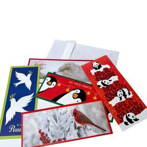 5 Christmas Cards Money Holders Holiday Cards w/ Envelopes